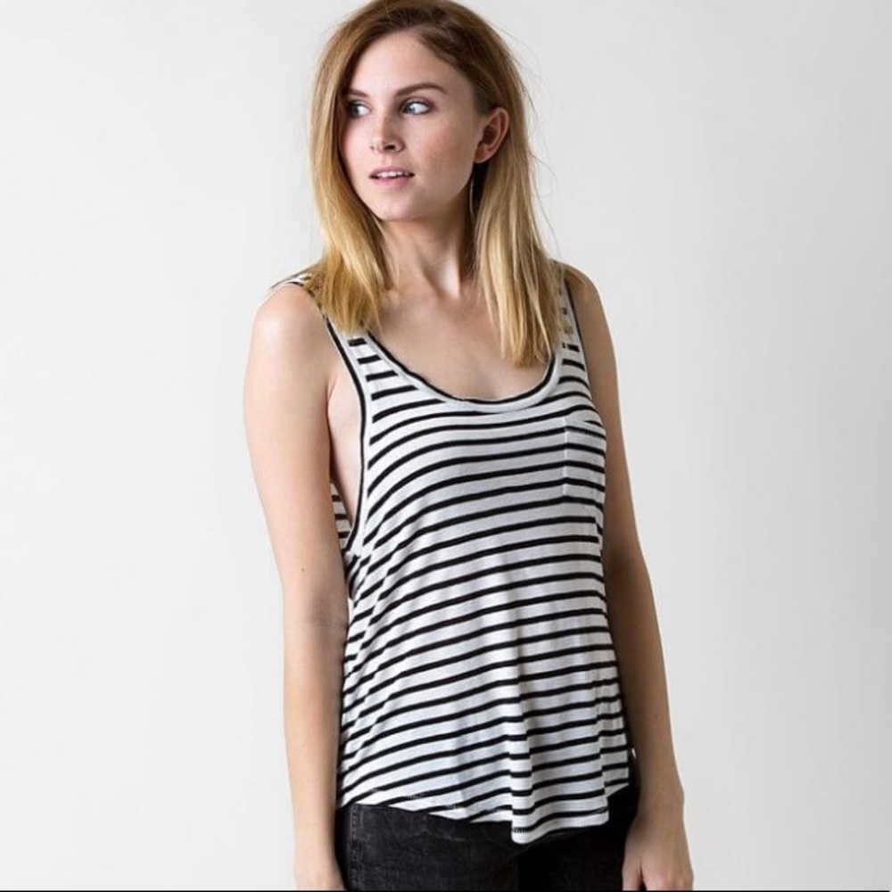 Amuse Society black and white stripe tank size M